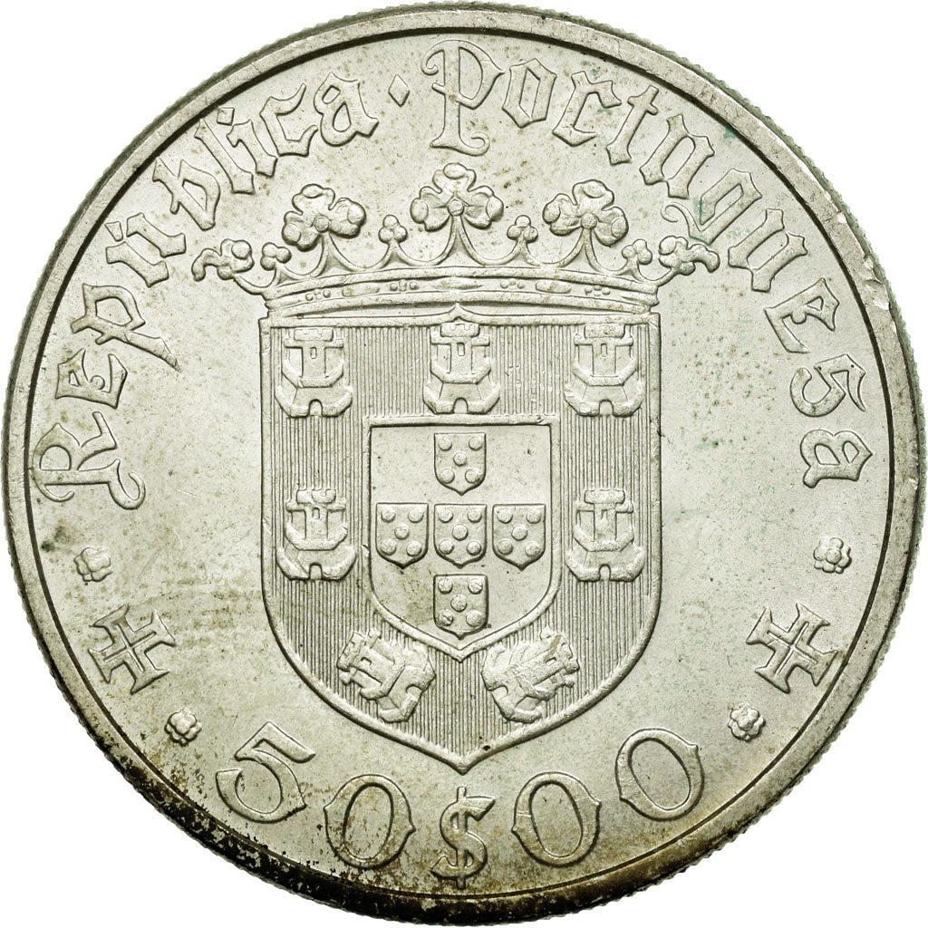 Coin, Portugal, 50 Escudos, 1968, EF(40-45), Silver, KM:593