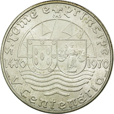 Coin, SAINT THOMAS & PRINCE ISLAND, 50 Escudos, 1970, AU(55-58), Silver, KM:21