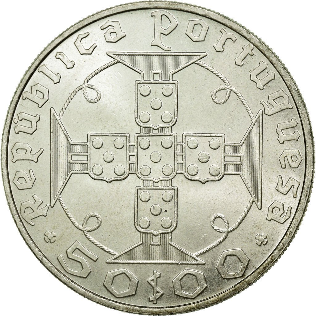 Coin, SAINT THOMAS & PRINCE ISLAND, 50 Escudos, 1970, AU(55-58), Silver, KM:21