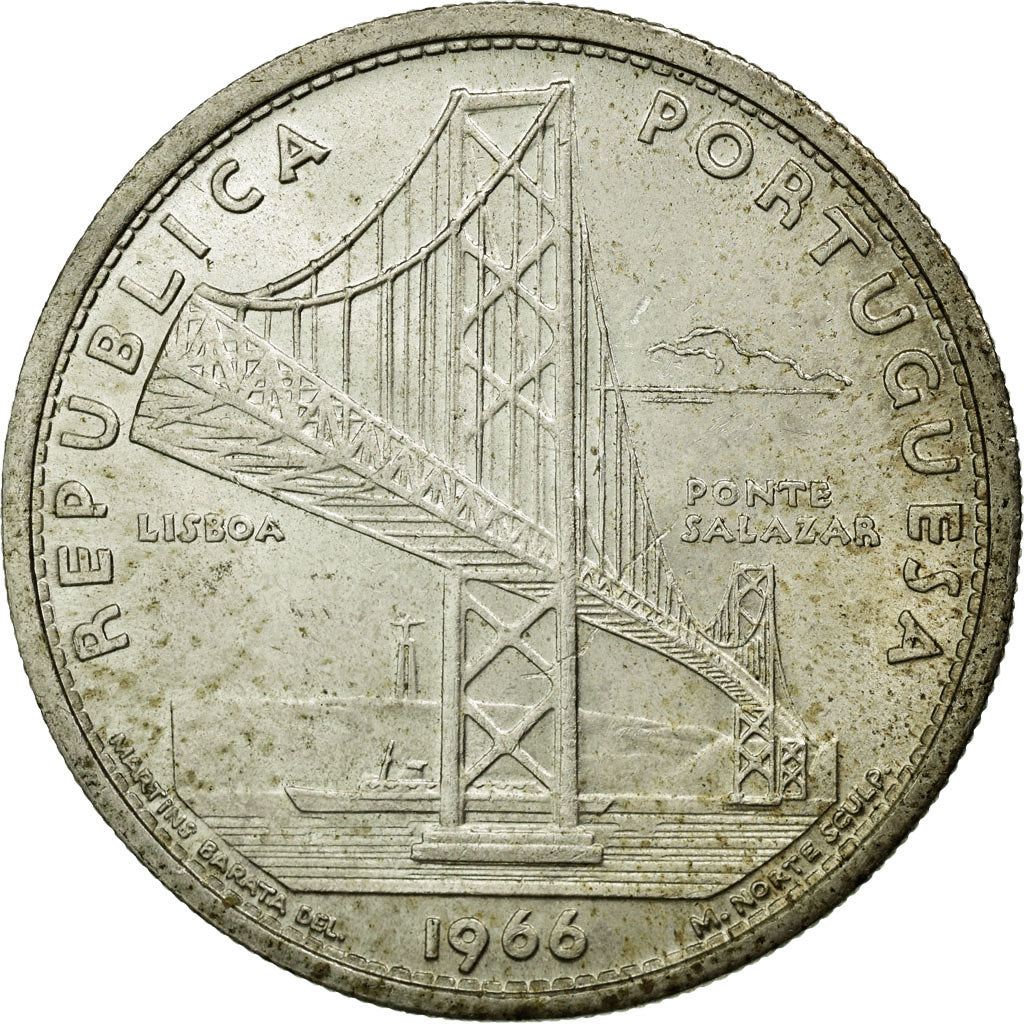 Coin, Portugal, 20 Escudos, 1966, Lisbon, AU(55-58), Silver, KM:592