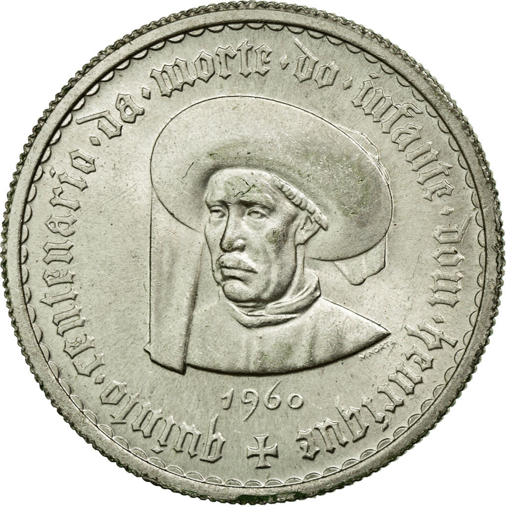 Monnaie, Portugal, 5 Escudos, 1960, Lisbonne, SUP, Argent, KM:587