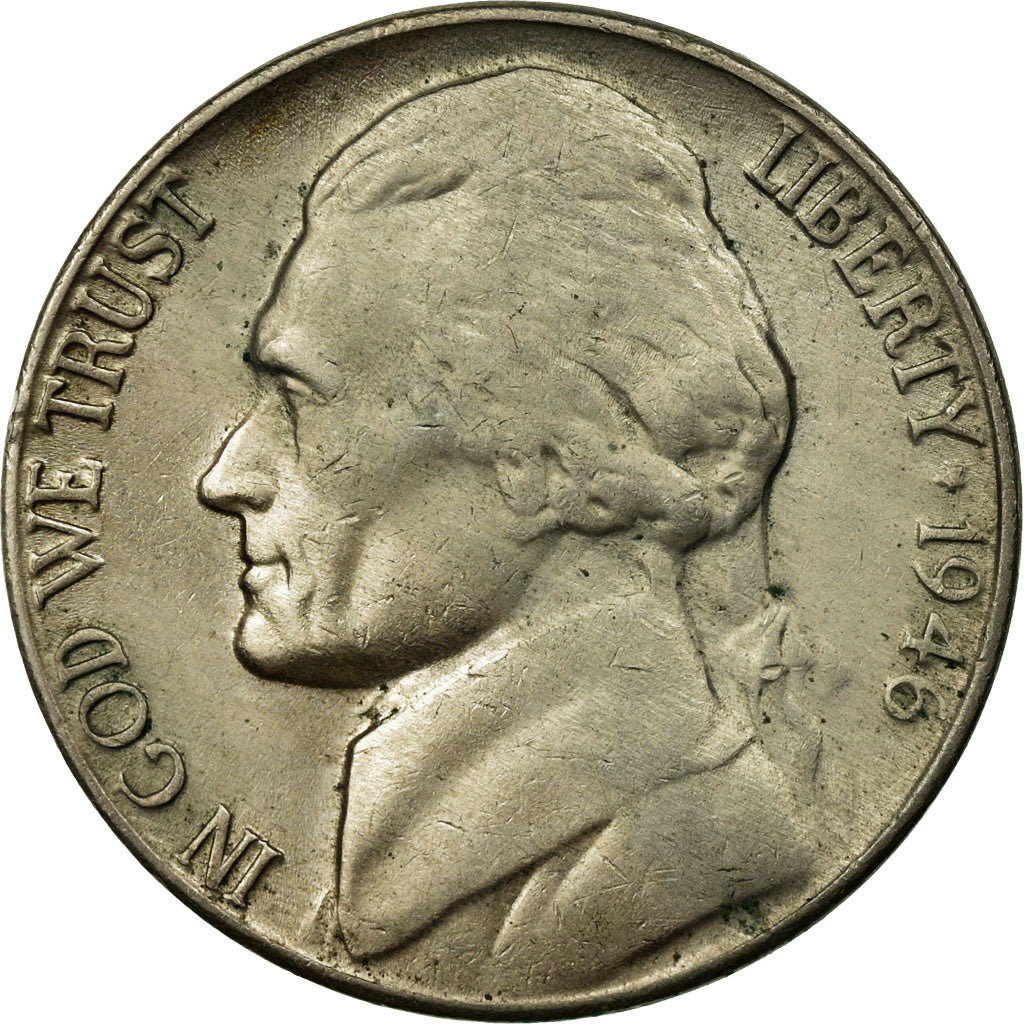 Monnaie, États-Unis, Jefferson Nickel, 5 Cents, 1946, U.S. Mint, Philadelphie