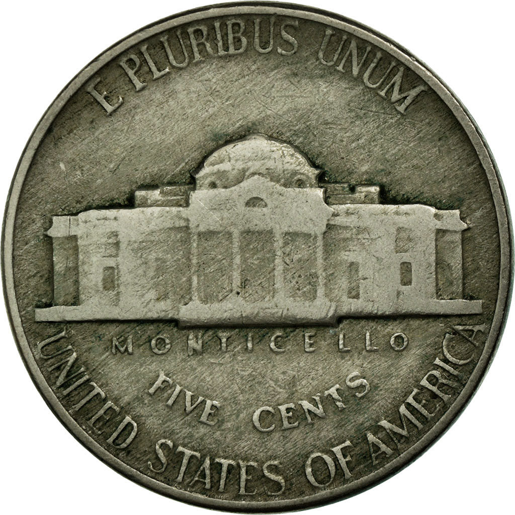 Moeda, Estados Unidos da América, Jefferson Nickel, 5 Cents, 1949, U.S. Mint