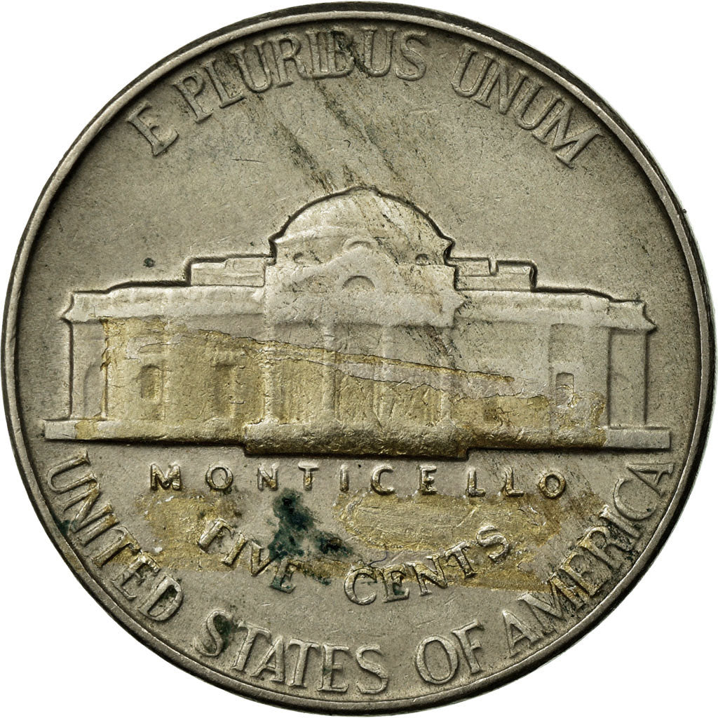Coin, United States, Jefferson Nickel, 5 Cents, 1951, U.S. Mint, Philadelphia