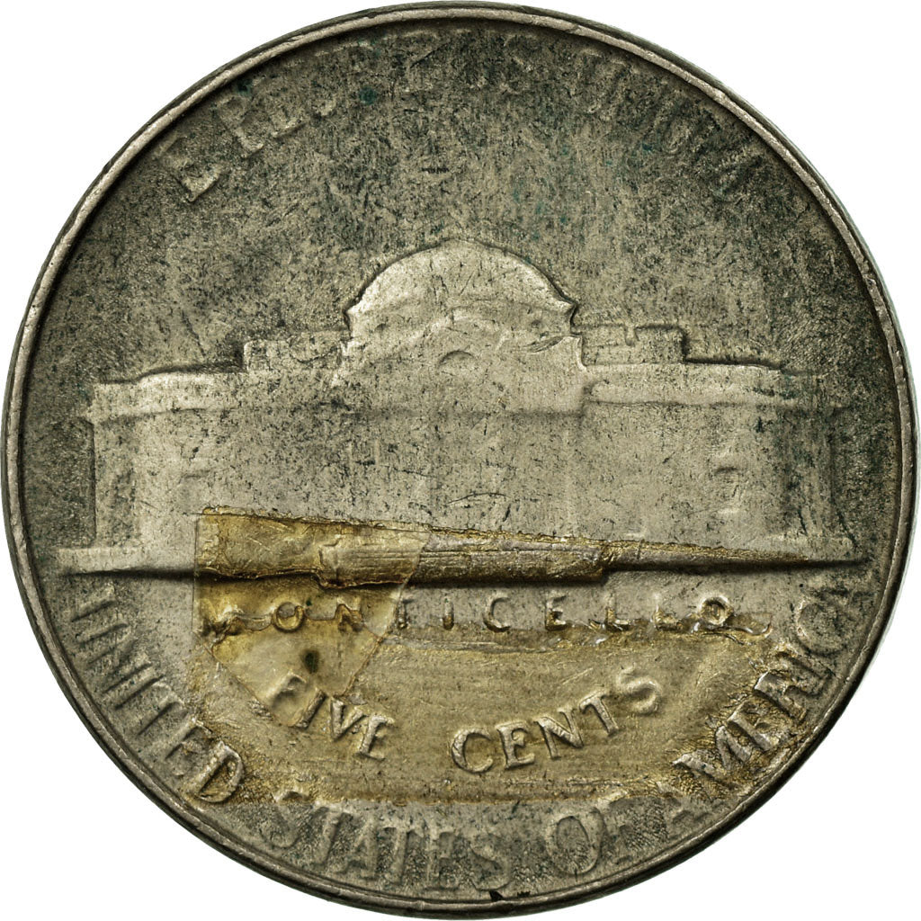 Coin, United States, Jefferson Nickel, 5 Cents, 1954, U.S. Mint, Philadelphia