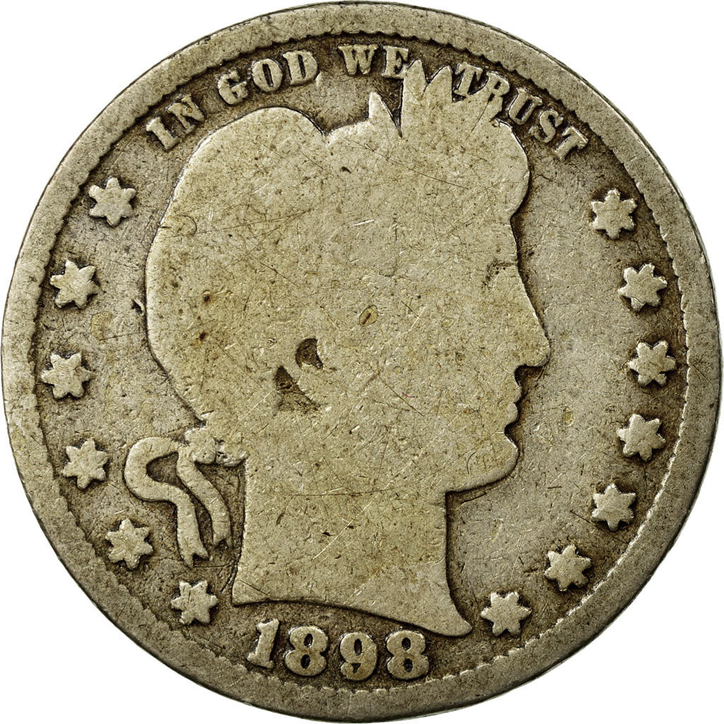 Moneda, Estados Unidos, Barber Quarter, Quarter, 1898, U.S. Mint, Philadelphia