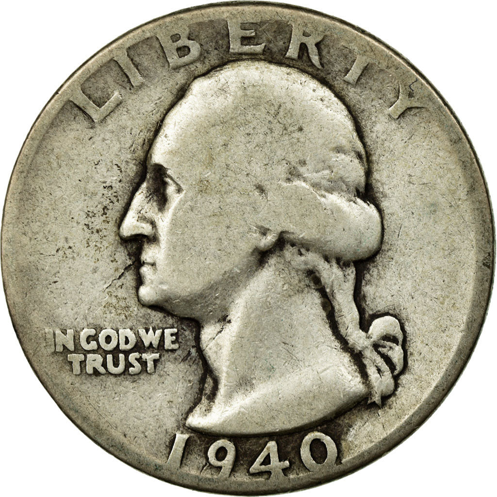 Coin, United States, Washington Quarter, Quarter, 1940, U.S. Mint, Philadelphia