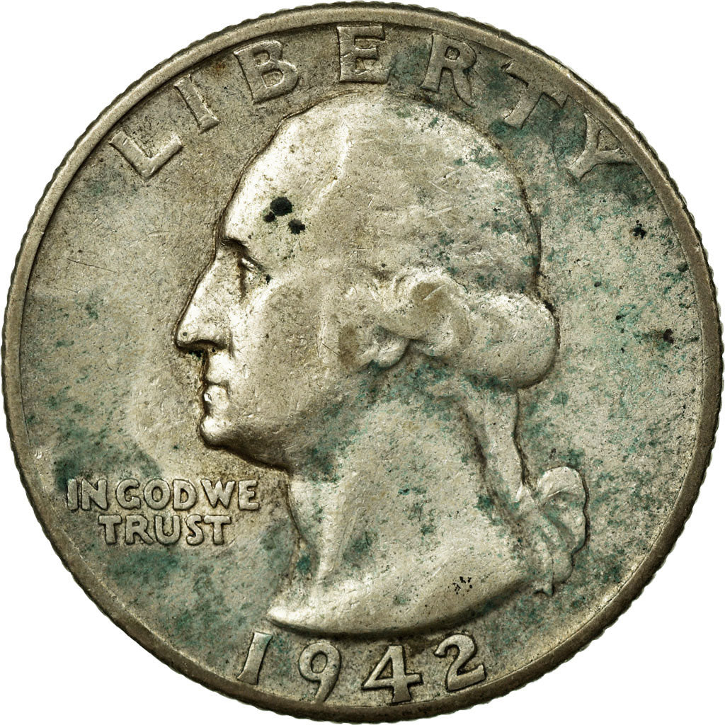 Coin, United States, Washington Quarter, Quarter, 1942, U.S. Mint, Philadelphia
