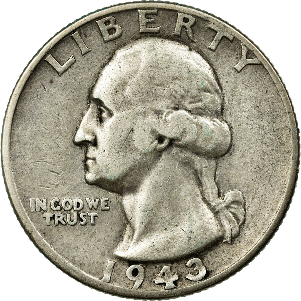 Coin, United States, Washington Quarter, Quarter, 1943, U.S. Mint, Philadelphia