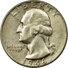 Coin, United States, Washington Quarter, Quarter, 1946, U.S. Mint, Philadelphia
