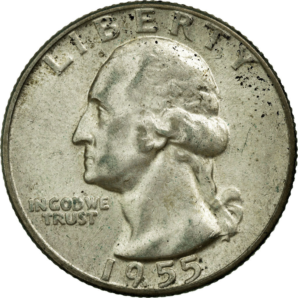 Coin, United States, Washington Quarter, Quarter, 1955, U.S. Mint, Philadelphia