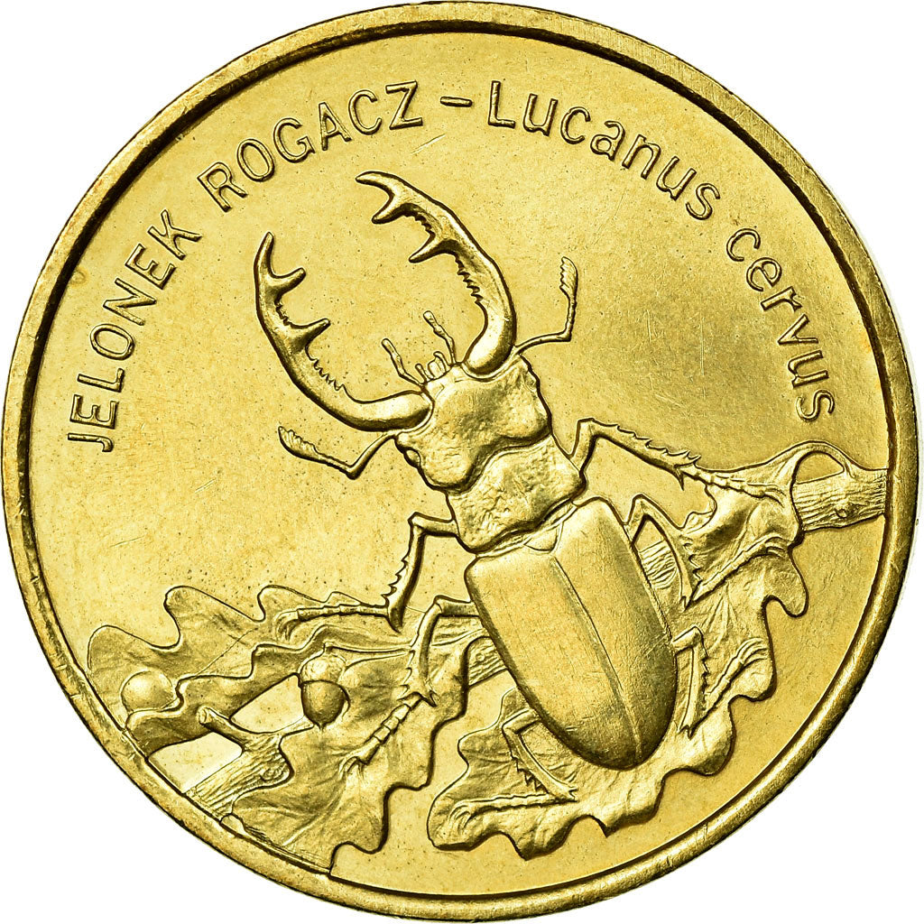 Coin, Poland, 2 Zlote, 1997, EF(40-45), Brass, KM:329
