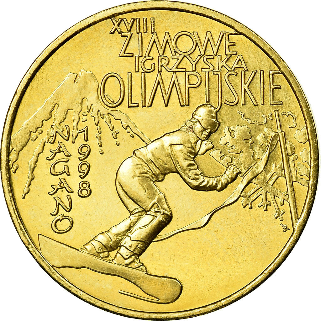 Coin, Poland, 2 Zlote, 1998, EF(40-45), Brass, KM:335