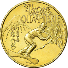 Coin, Poland, 2 Zlote, 1998, EF(40-45), Brass, KM:335