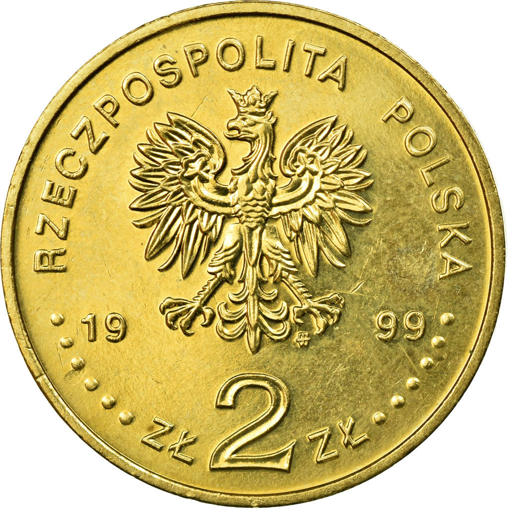 Münze, Polen, 2 Zlote, 1999, SS, Messing, KM:358