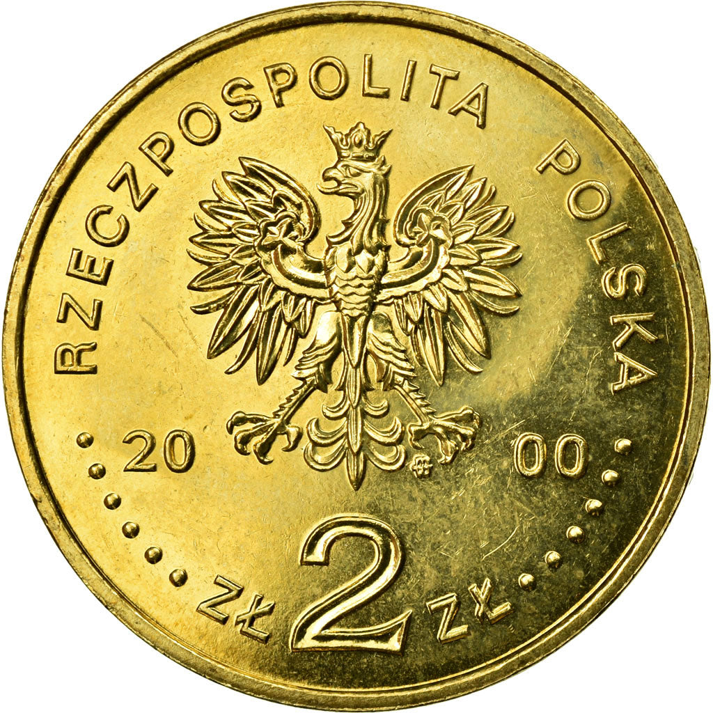 Coin, Poland, 2 Zlote, 2000, Warsaw, EF(40-45), Brass, KM:398