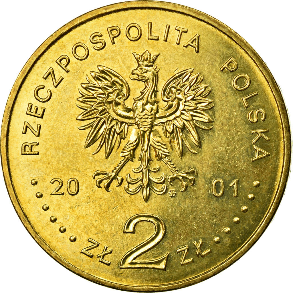 Moneta, Polonia, 2 Zlote, 2001, Warsaw, BB, Ottone, KM:421