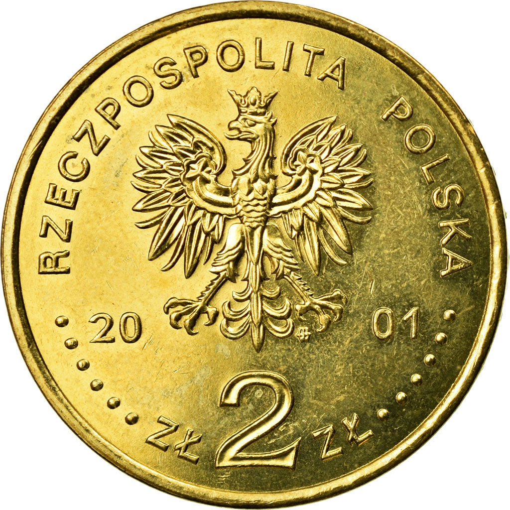 Coin, Poland, 2 Zlote, 2001, Warsaw, EF(40-45), Brass, KM:422