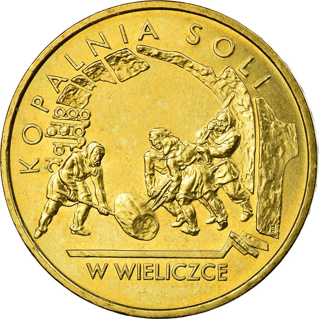 Coin, Poland, 2 Zlote, 2001, EF(40-45), Brass, KM:408