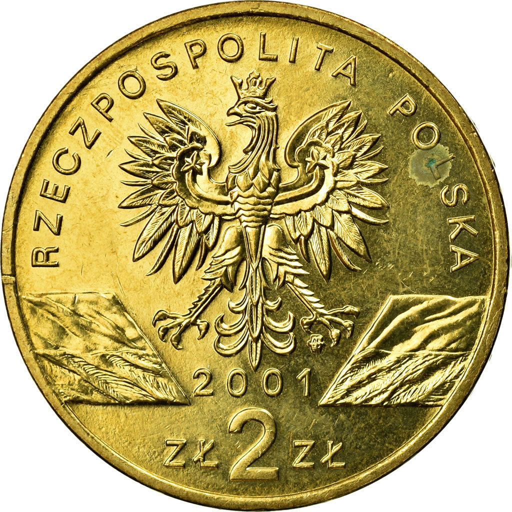 Coin, Poland, 2 Zlote, 2001, Warsaw, EF(40-45), Brass, KM:414