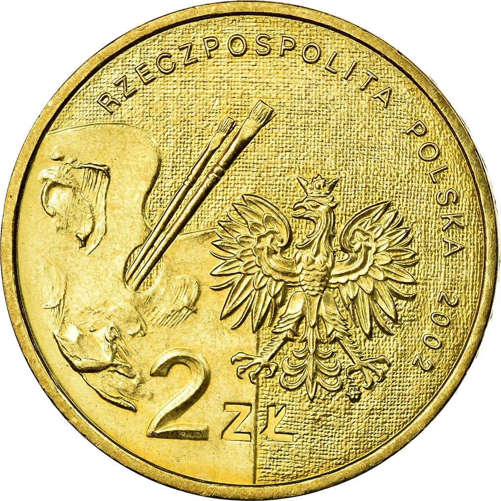 Coin, Poland, 2 Zlote, 2002, Warsaw, EF(40-45), Brass, KM:444
