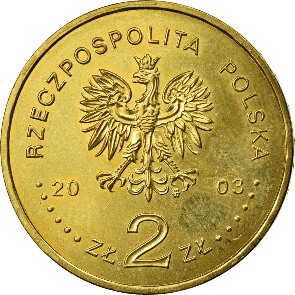 Coin, Poland, 2 Zlote, 2003, Warsaw, EF(40-45), Brass, KM:447