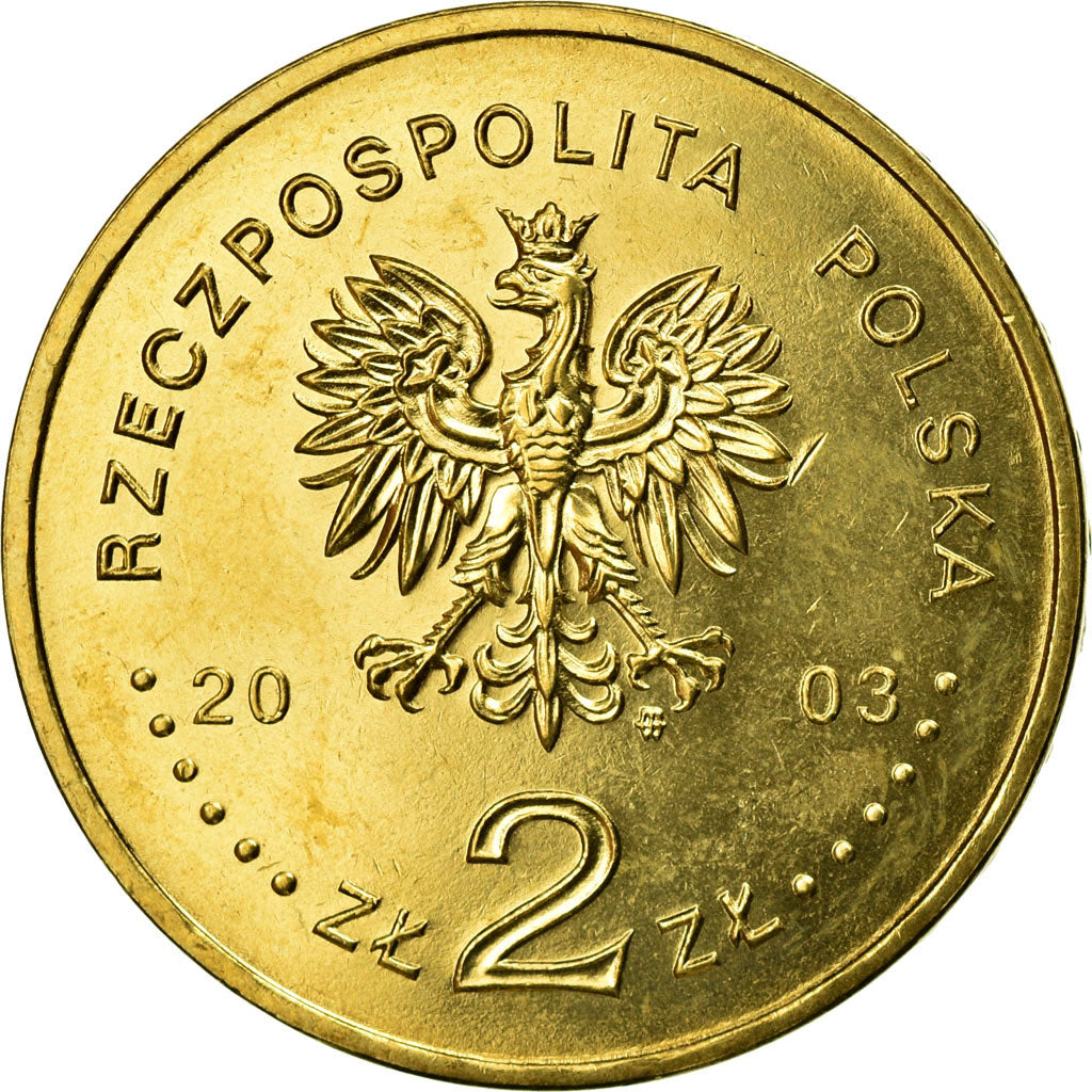Coin, Poland, 2 Zlote, 2003, Warsaw, EF(40-45), Brass, KM:451