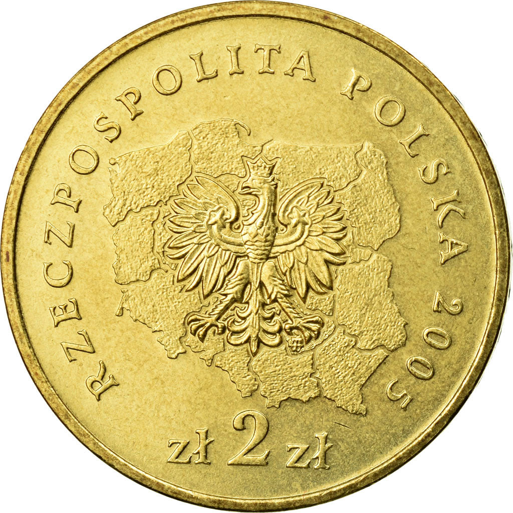 Coin, Poland, 2 Zlote, 2005, EF(40-45), Brass, KM:563