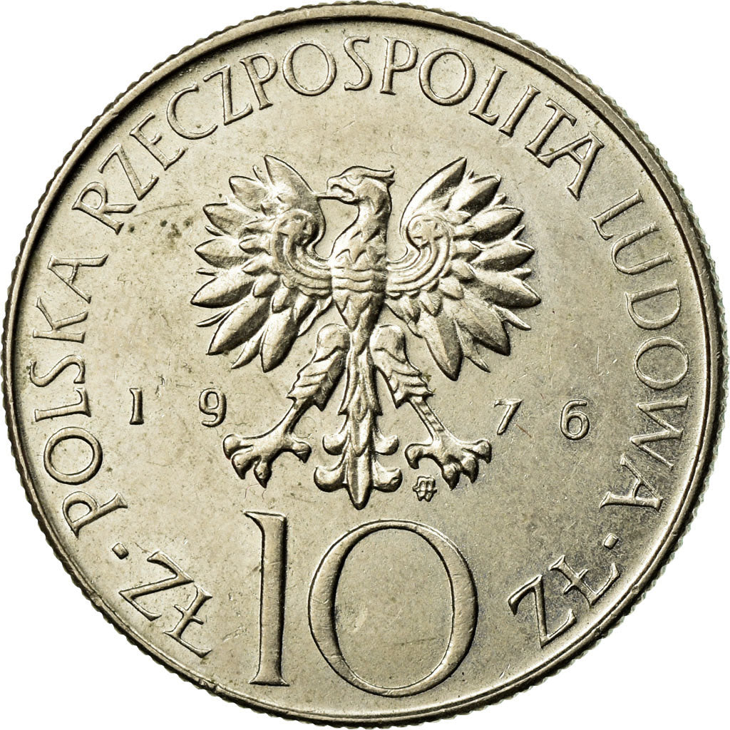 Moeda, Polónia, 10 Zlotych, 1976, Warsaw, AU(55-58), Cobre-níquel, KM:74