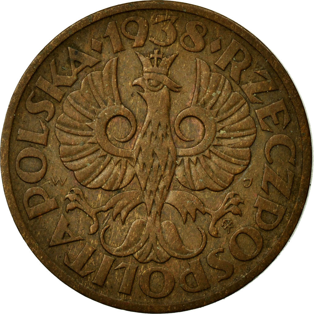 Coin, Poland, 2 Grosze, 1938, Warsaw, EF(40-45), Bronze, KM:9a
