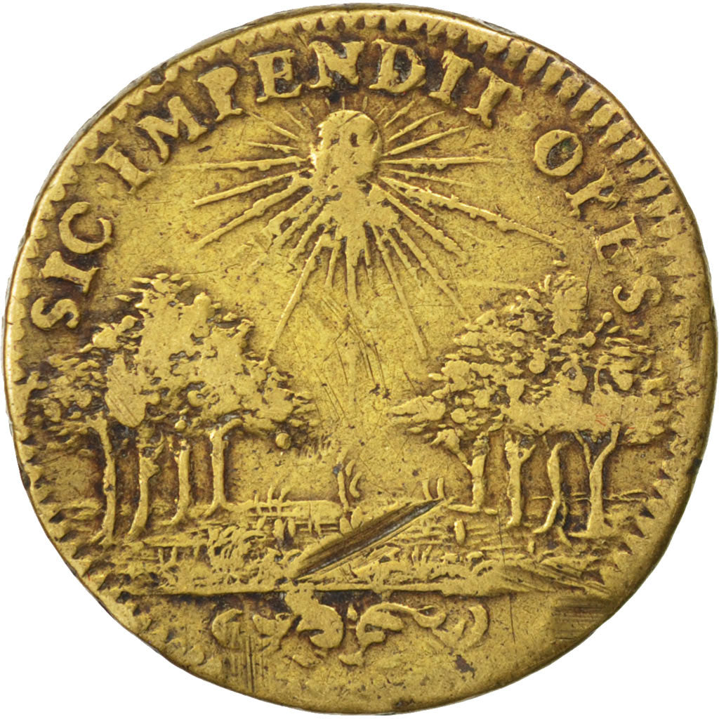 France, Royal, Token, VF(20-25), Brass, 25, Feuardent #13073, 5.00
