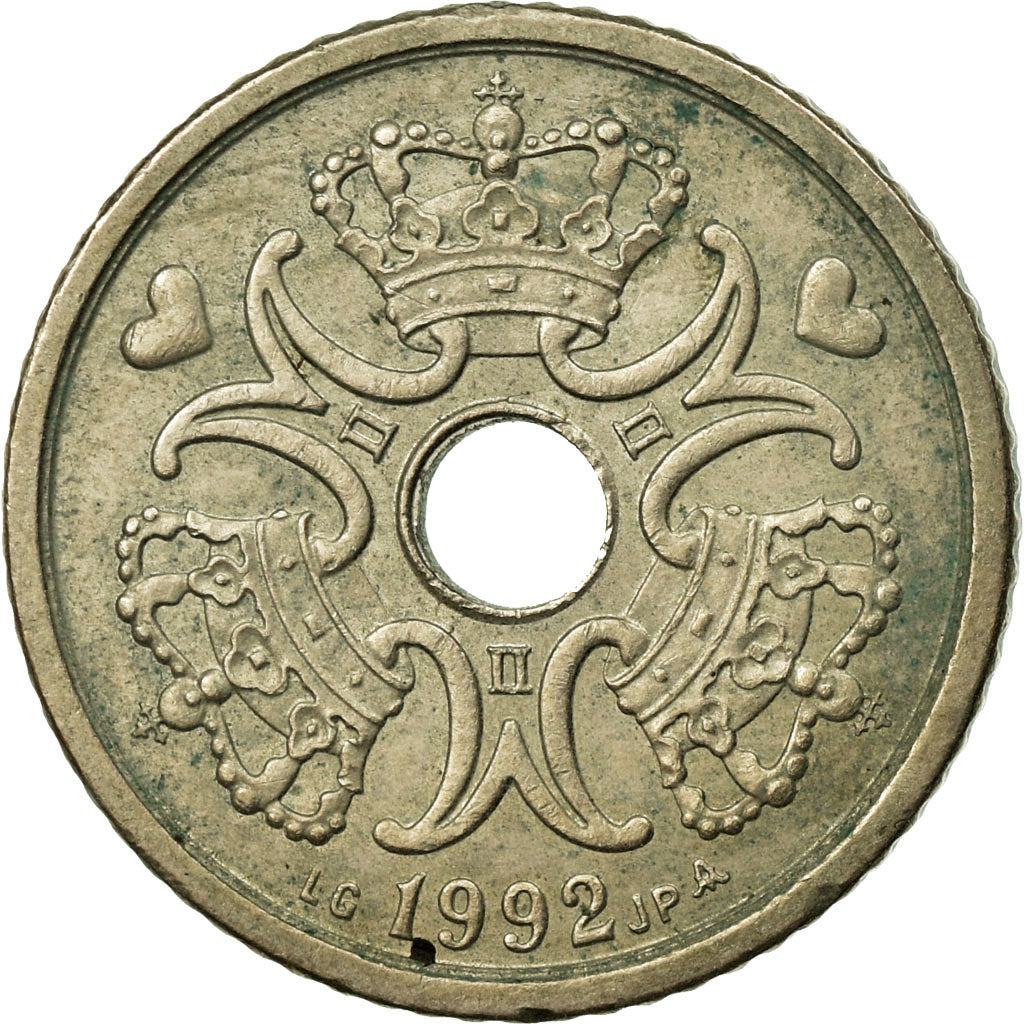 Monnaie, Danemark, Margrethe II, Krone, 1992, Copenhagen, TTB, Copper-nickel