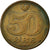 Munten, Denemarken, Margrethe II, 50 Öre, 1989, ZF, Bronze, KM:866.1