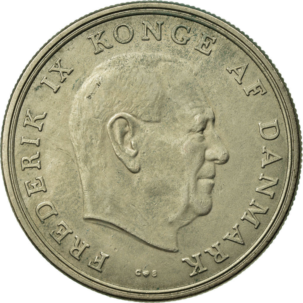 Munten, Denemarken, Frederik IX, 5 Kroner, 1967, Copenhagen, ZF, Copper-nickel