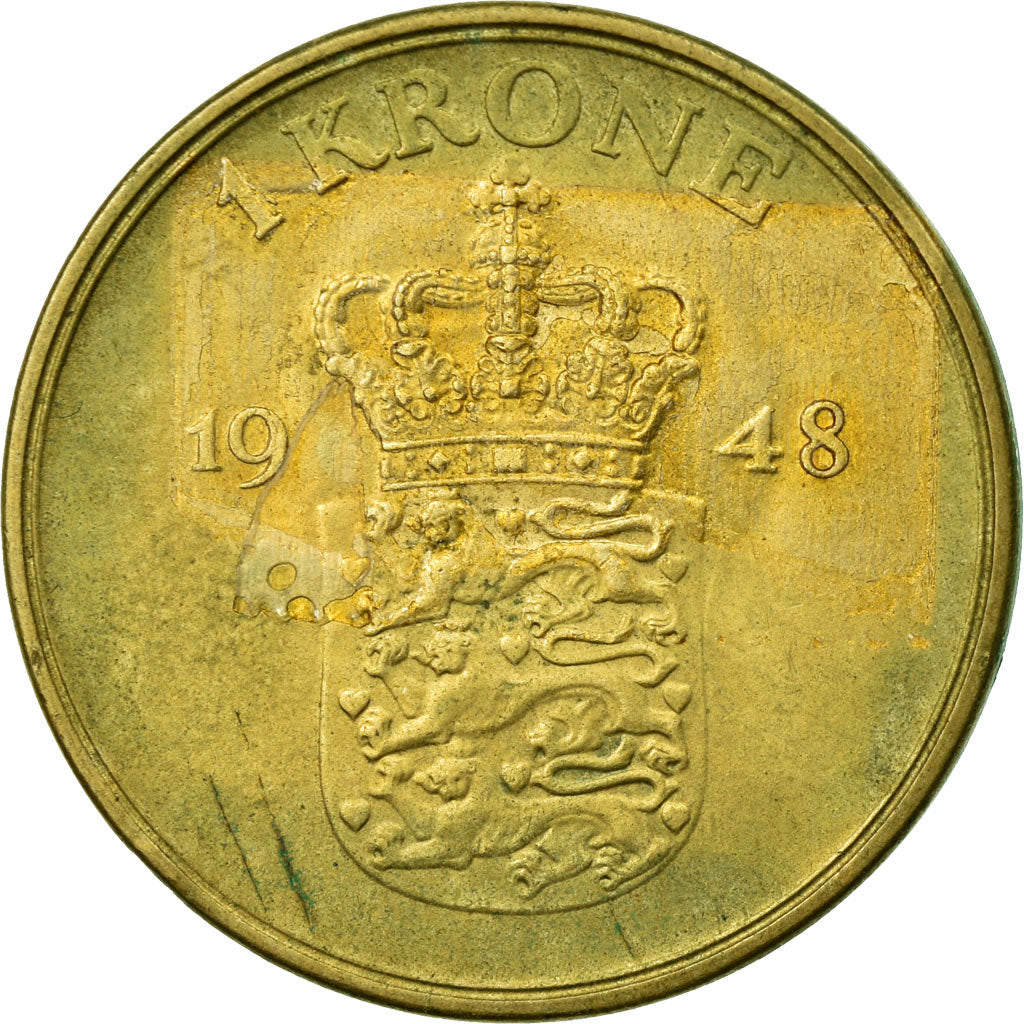 Moneta, Danimarca, Frederik IX, Krone, 1948, Copenhagen, BB, Alluminio-bronzo
