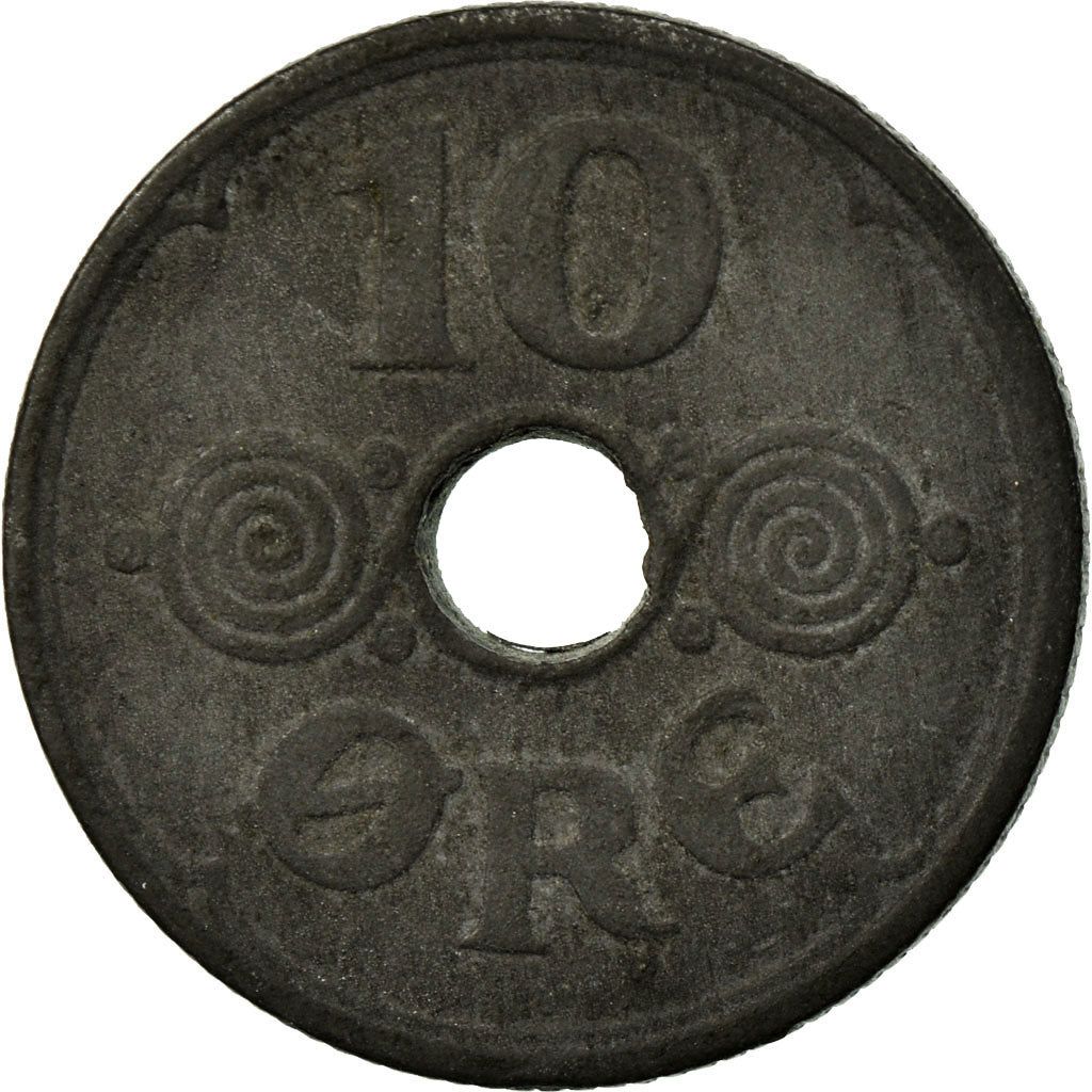 Monnaie, Danemark, Christian X, 10 Öre, 1943, Copenhagen, TB, Zinc, KM:822.2a