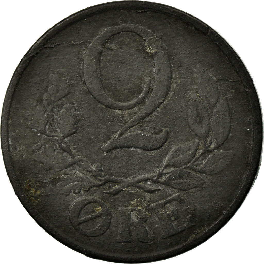 Munten, Denemarken, Christian X, 2 Öre, 1942, Copenhagen, ZF, Zinc, KM:833a