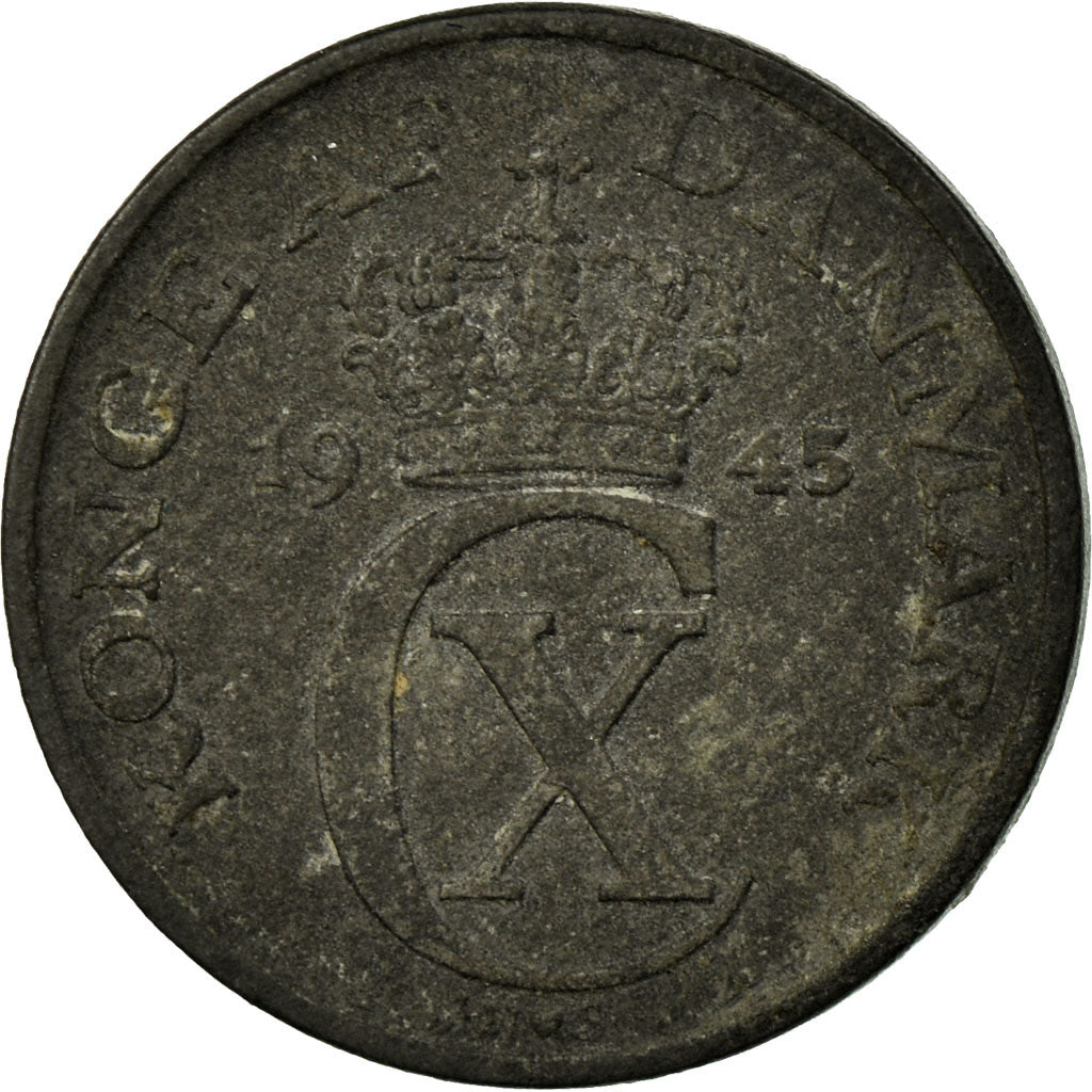 Munten, Denemarken, Christian X, Ore, 1945, Copenhagen, FR, Zinc, KM:832
