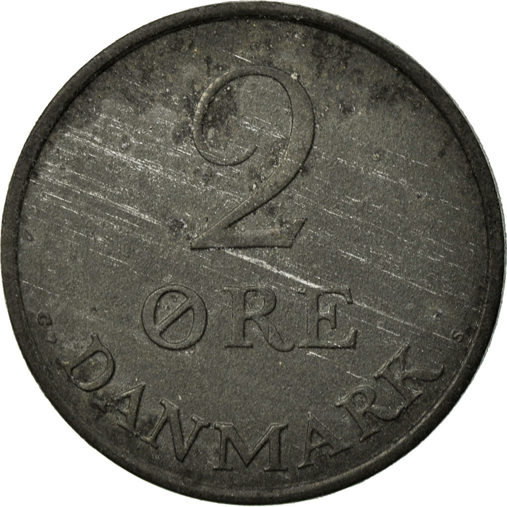 Munten, Denemarken, Frederik IX, 2 Öre, 1967, Copenhagen, FR+, Zinc, KM:840.2