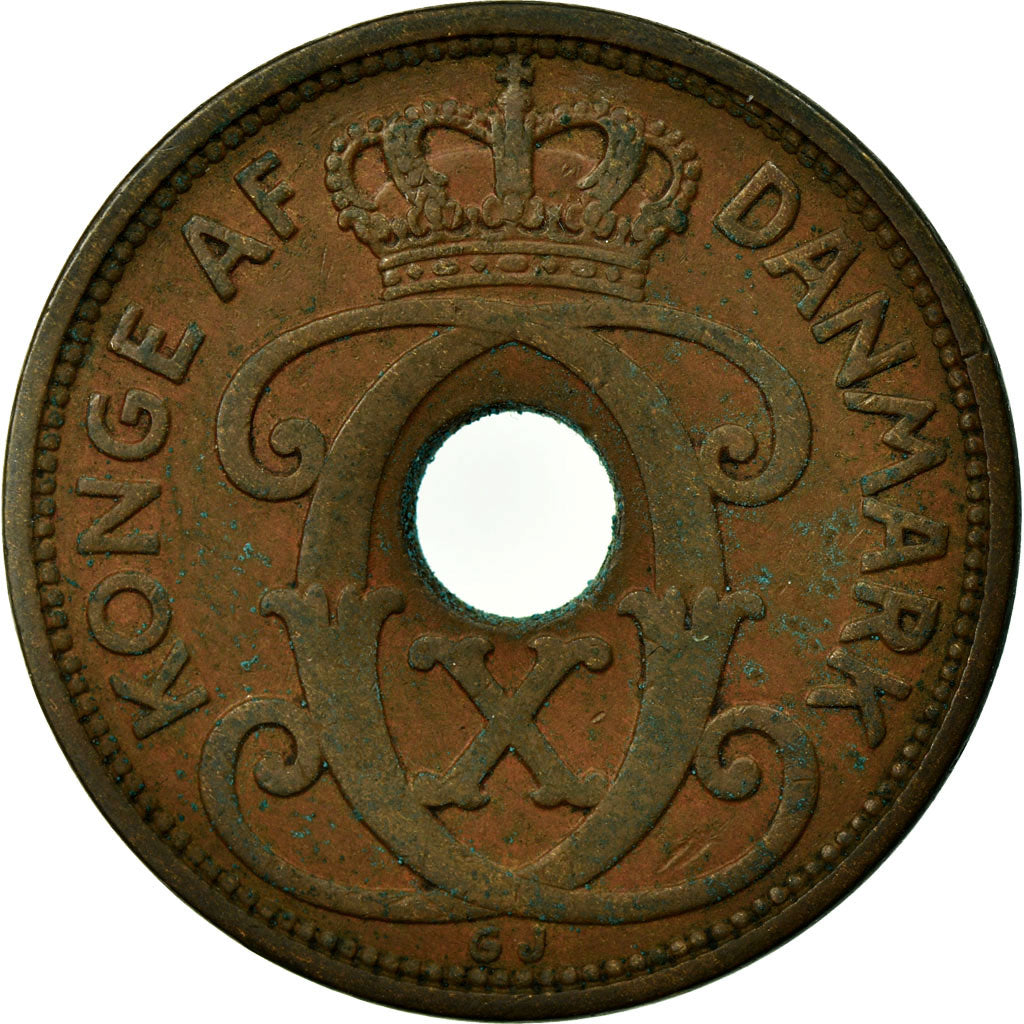 Munten, Denemarken, Christian X, 5 Öre, 1928, Copenhagen, FR+, Bronze, KM:828.2