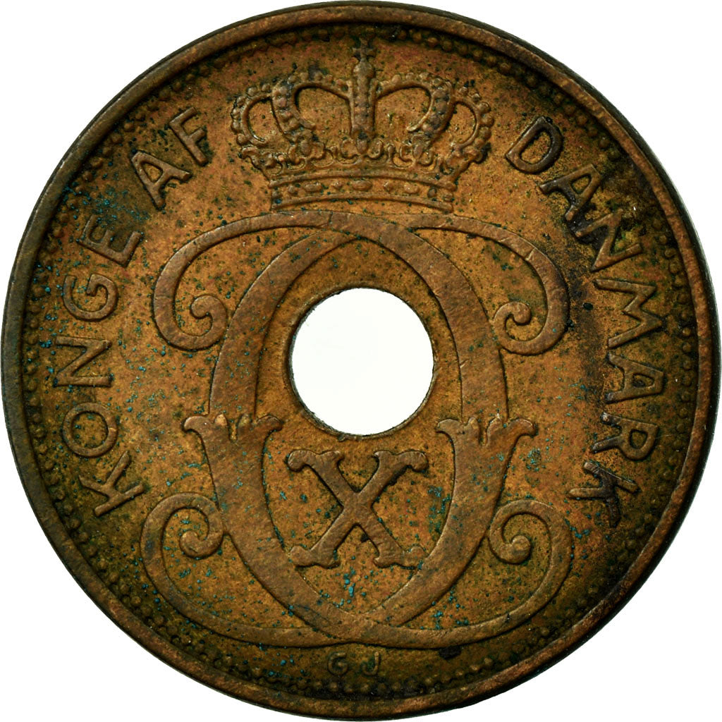 Munten, Denemarken, Christian X, 2 Öre, 1936, Copenhagen, ZF, Bronze, KM:827.2