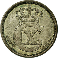 Coin, Denmark, Christian X, 10 Öre, 1918, Copenhagen, VF(30-35), Silver