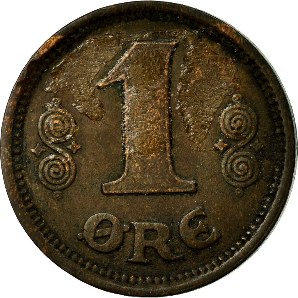 Moneta, Danimarca, Christian X, Ore, 1916, Copenhagen, MB+, Bronzo, KM:812.1