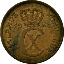 Coin, Iceland, Christian X, 5 Aurar, 1942, London, VF(30-35), Bronze, KM:7.2