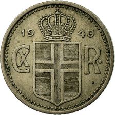 Coin, Iceland, Christian X, 10 Aurar, 1940, London, EF(40-45), Copper-nickel