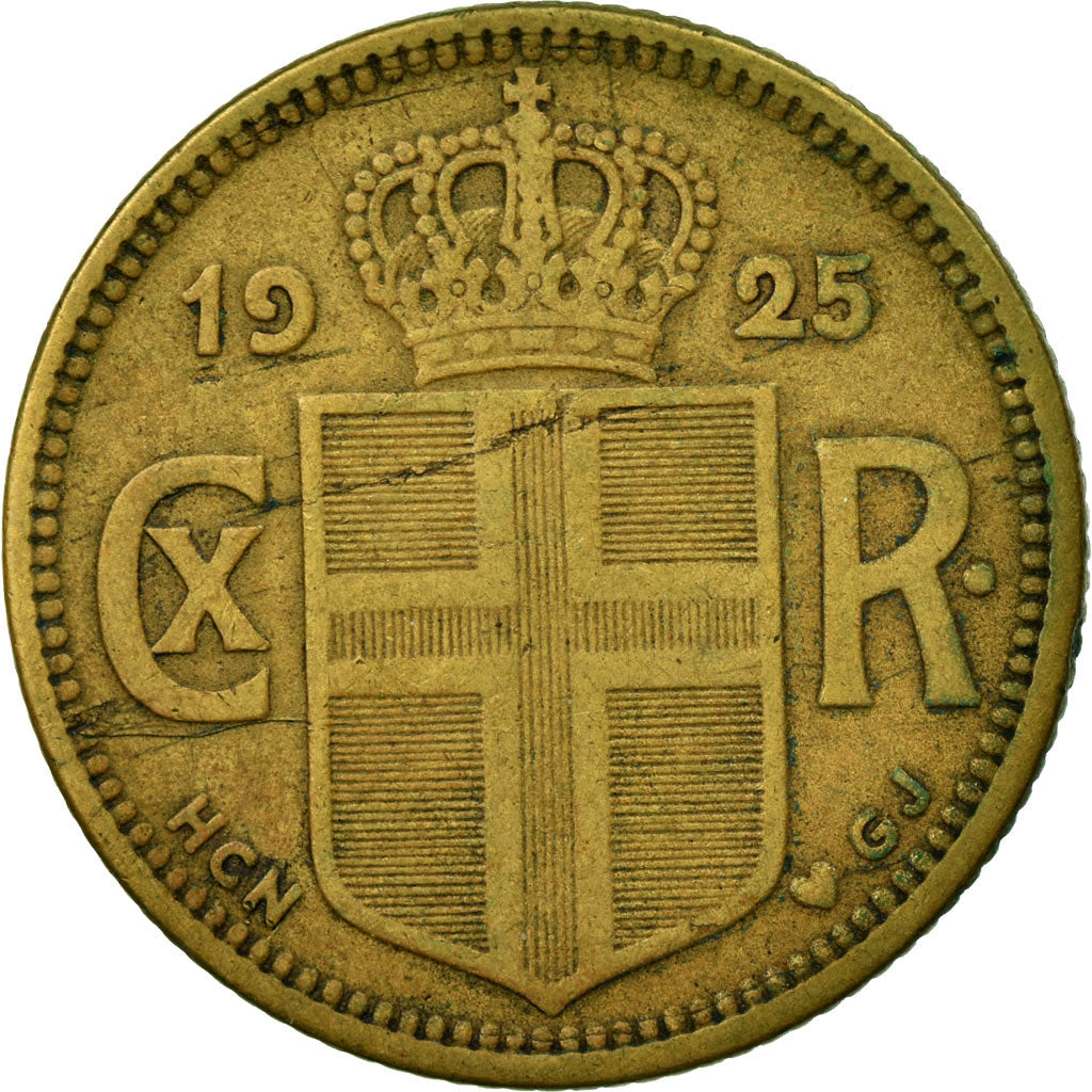 Monnaie, Iceland, Christian X, Krona, 1925, Copenhagen, TTB, Aluminum-Bronze