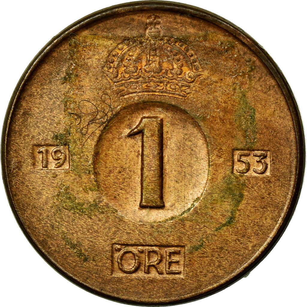 Coin, Sweden, Gustaf VI, Ore, 1953, VF(30-35), Bronze, KM:820