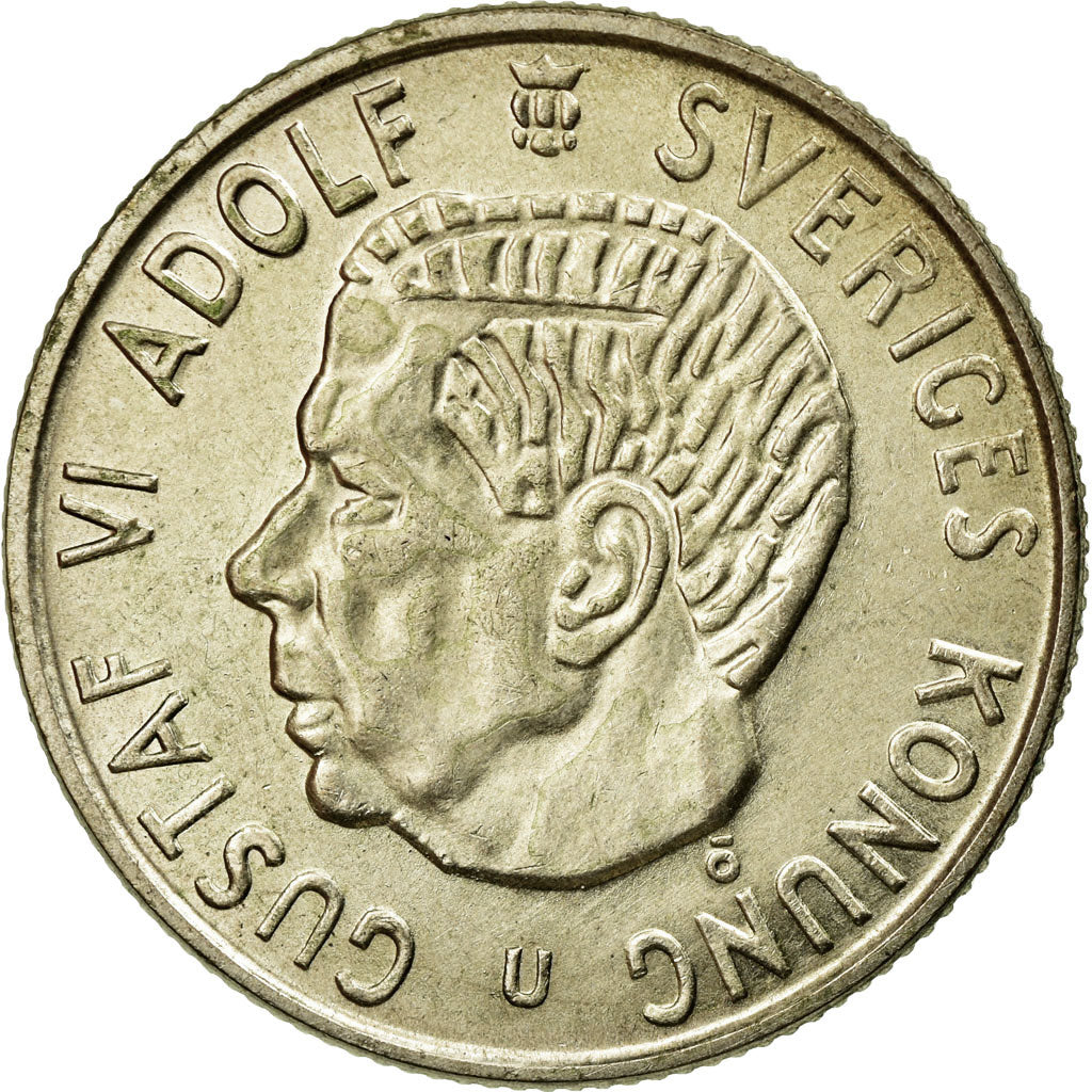 Coin, Sweden, Gustaf VI, 2 Kronor, 1966, EF(40-45), Silver, KM:827