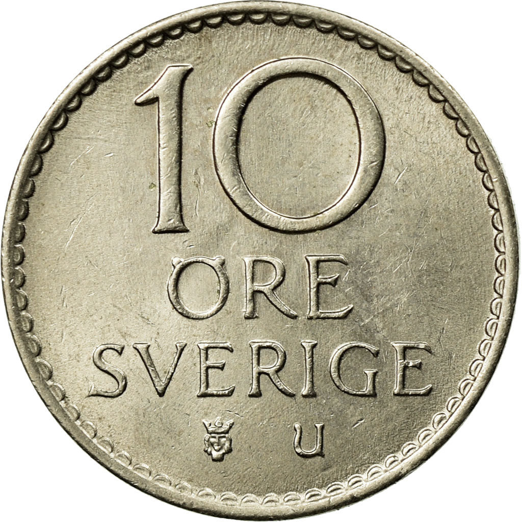 Moneda, Suecia, Gustaf VI, 10 Öre, 1964, MBC, Cobre - níquel, KM:835