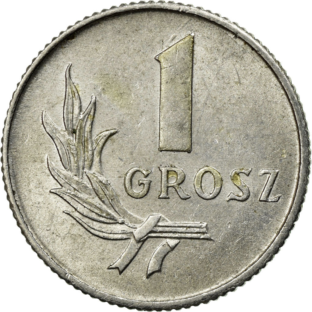 Moneda, Polonia, Grosz, 1949, MBC, Aluminio, KM:39